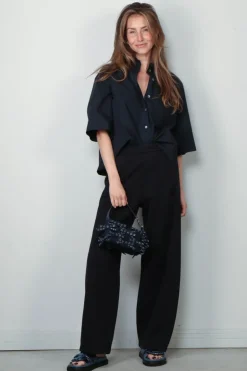 Academia Blouse - Lara - Blue Plain