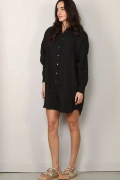 Academia Blouse - Caterina linen - Black