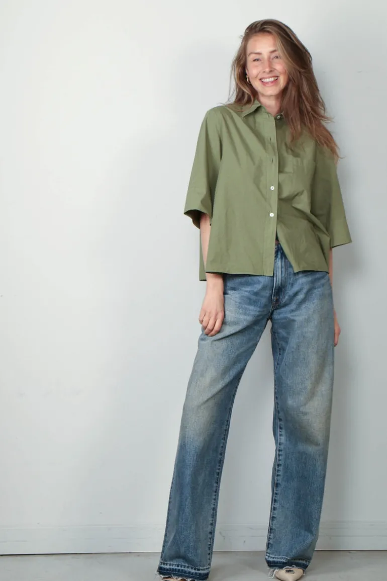 Academia Blouse - Lara - green plain