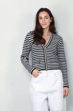 Anine Bing Vest - Gwen - White / Black