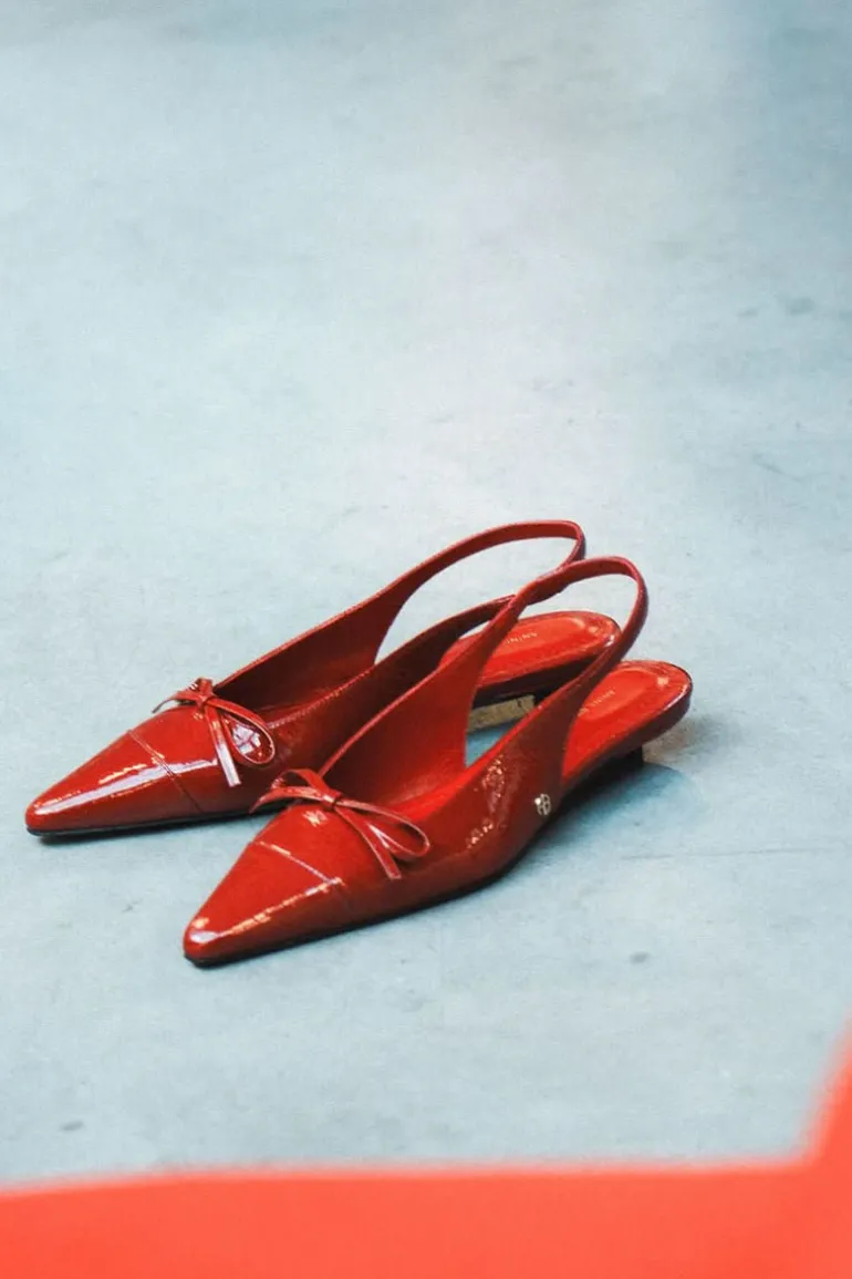 Anine Bing Slingback Heels - Zoey - Red