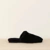 Anine Bing Pantoffel - shearling - Black