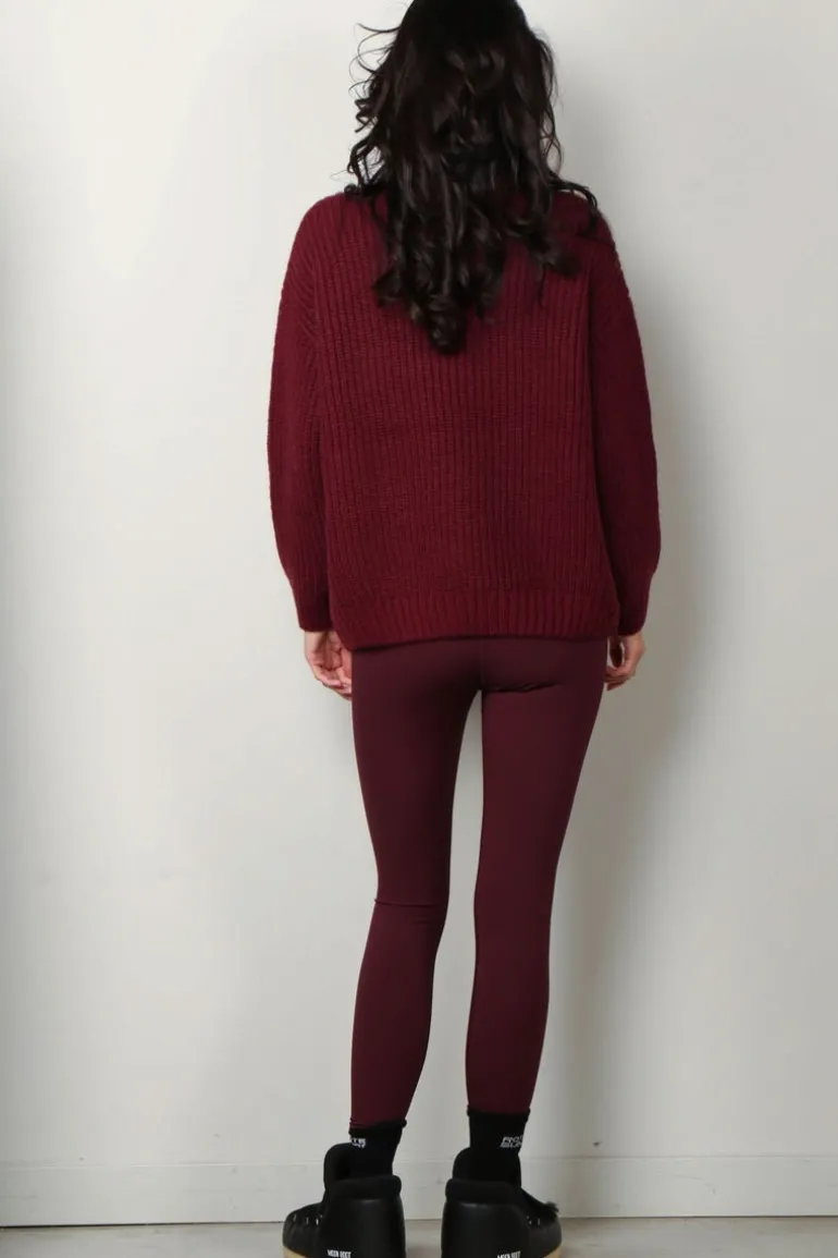 Anine Bing Sweater - Sydney Crew - Burgundy