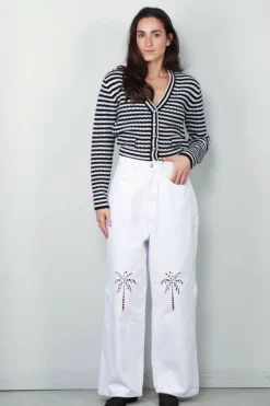 Anine Bing Vest - Gwen - White / Black