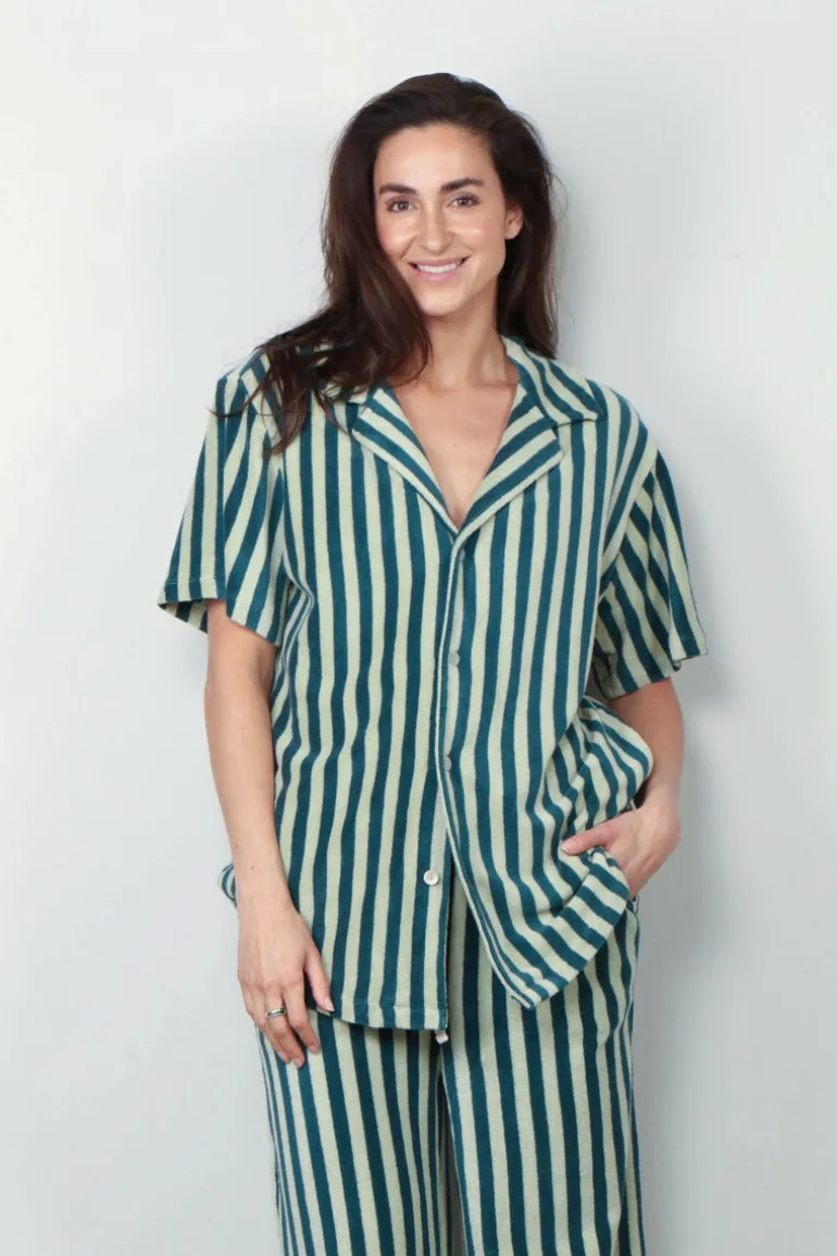 Bongusta Blouse - Naram Shirt - Sea Foam & Deep Teal