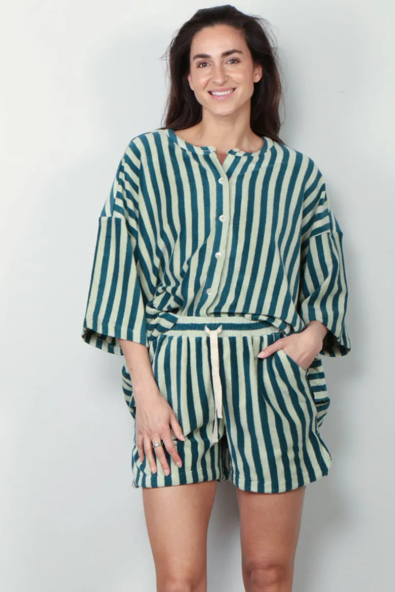 Bongusta T-shirt - Naram Oversized Shirt - Sea Foam & Deep Teal