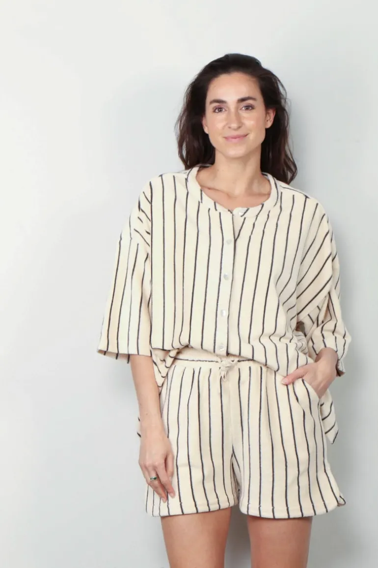 Bongusta T-shirt - Naram Oversized Shirt - Crème & Ink