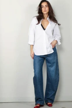 Closed Blouse - Fitted shirt -  White