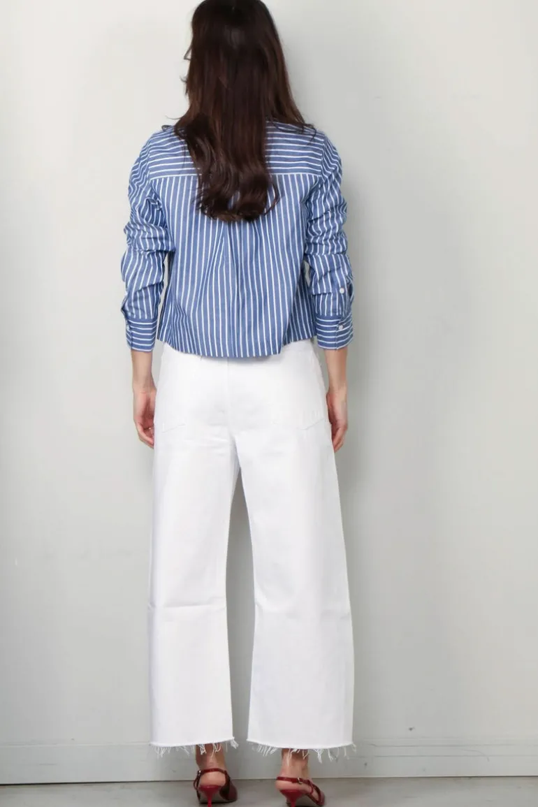 Closed Blouse - Cropped Classic Shirt - Graphite blue