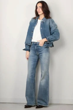 Closed Blouse - C94366 - 18R-3W - Mid blue