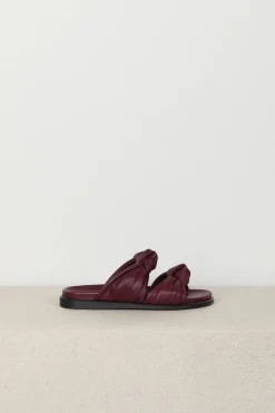 Dear Frances, Slippers Tye - Leather - Bordeaux