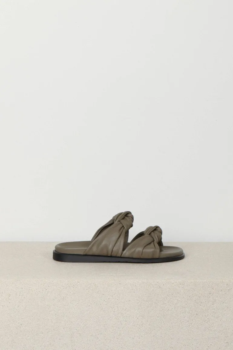 Dear Frances, Slippers Tye - Leather - Khaki