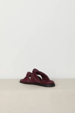 Dear Frances, Slippers Tye - Leather - Bordeaux