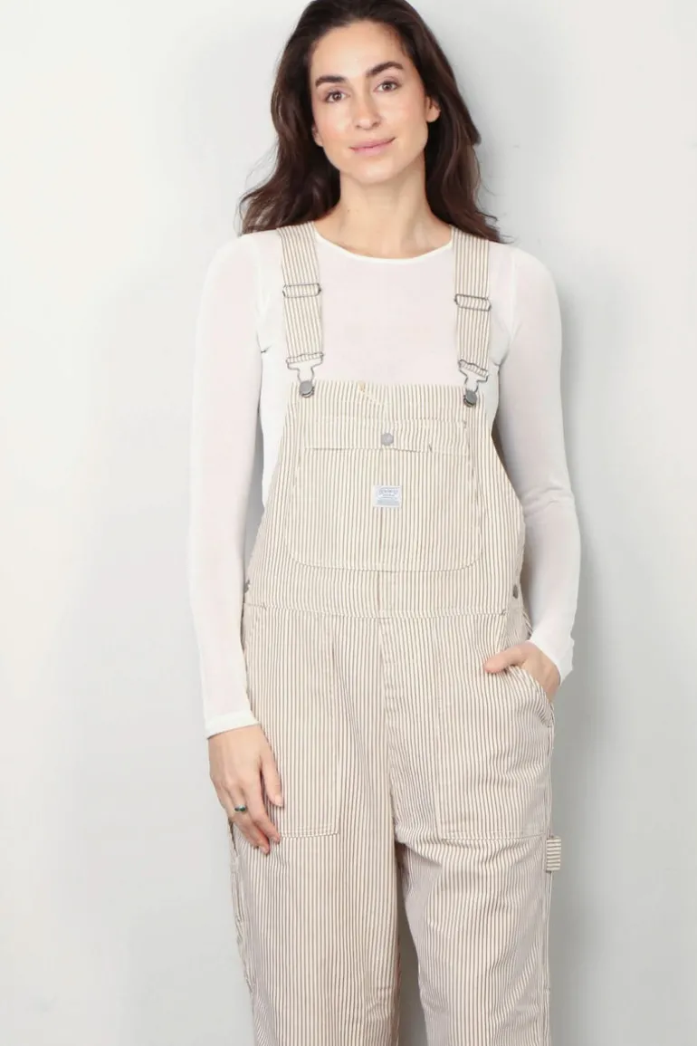 Denimist Overall - Relaxed Overall - Brown Railroad Stripe