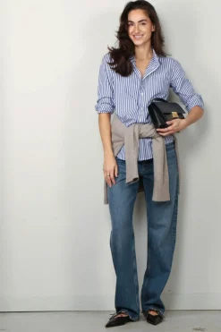 Denimist Blouse - DSW0009-185 - ROYAL BLUE STRIPE
