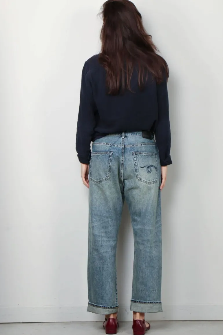 Denimist Blouse - Boyfriend - Navy Gauze