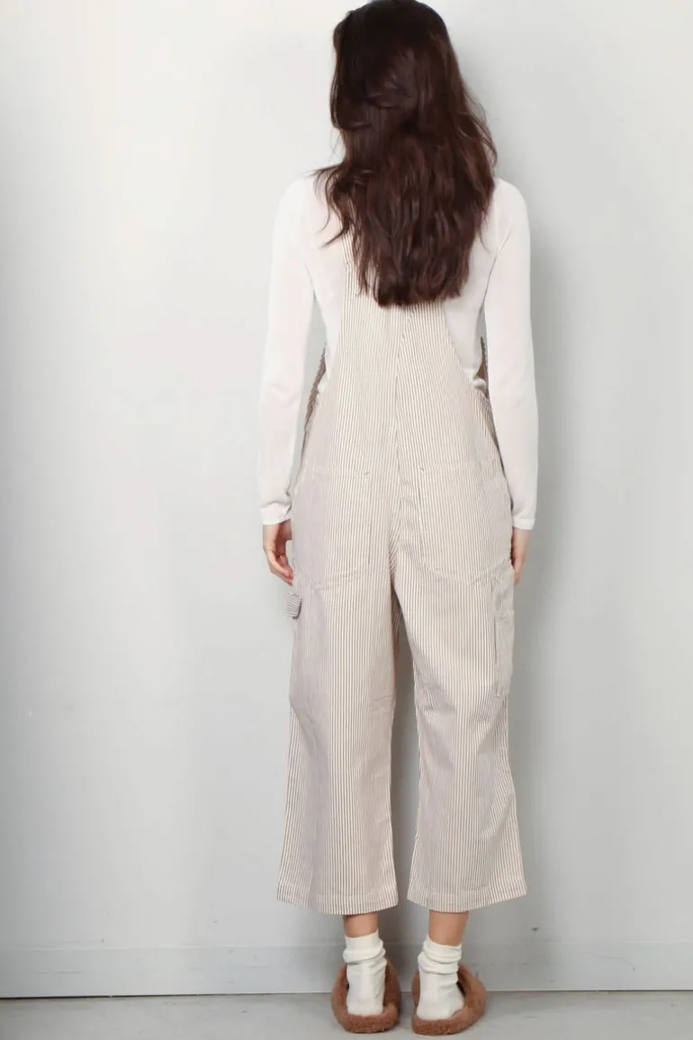 Denimist Overall - Relaxed Overall - Brown Railroad Stripe