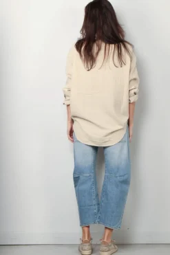 Denimist Blouse - Utility Shirt - Light Sand Gauze