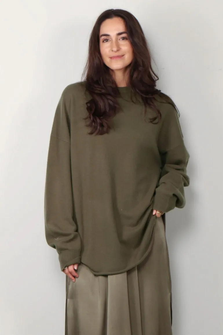 Extreme Cashmere Sweater - 53 Crew Hop - Army