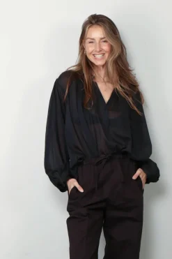 Forte_Forte Blouse - co/se Voile Bohemian Shirt - Nero
