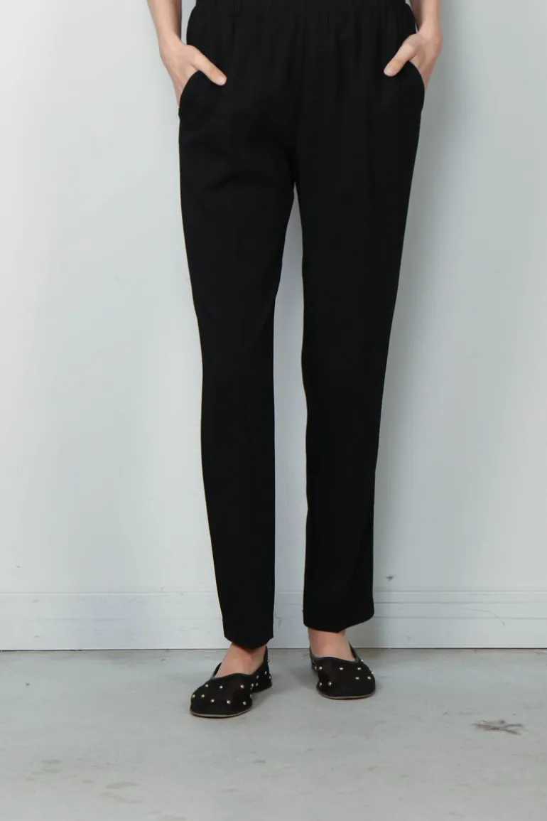 Forte_Forte Broek - Essential Stretch Cady Crepe - Nero