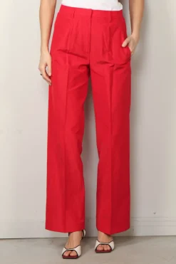 forte_forte Broek - Chic Taffetas Chino Pants - Lacca