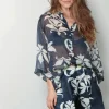 Forte_Forte Blouse - The Secret Lily Print Linen Silk Gauze - Oltremare