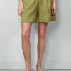 Forte_Forte Shorts - Contemporary Crinkled Cotton Bermuda - Aloe