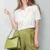 Forte_Forte Top - Cable Lux Handmade Crochet Cropped Polo - Giglio