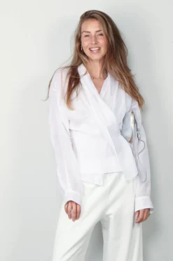 Forte_Forte Blouse - Chic Rami Muslin Crossed Shirt - Giglio