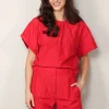 forte_forte Top - Chic Taffetas T-shirt - Lacca