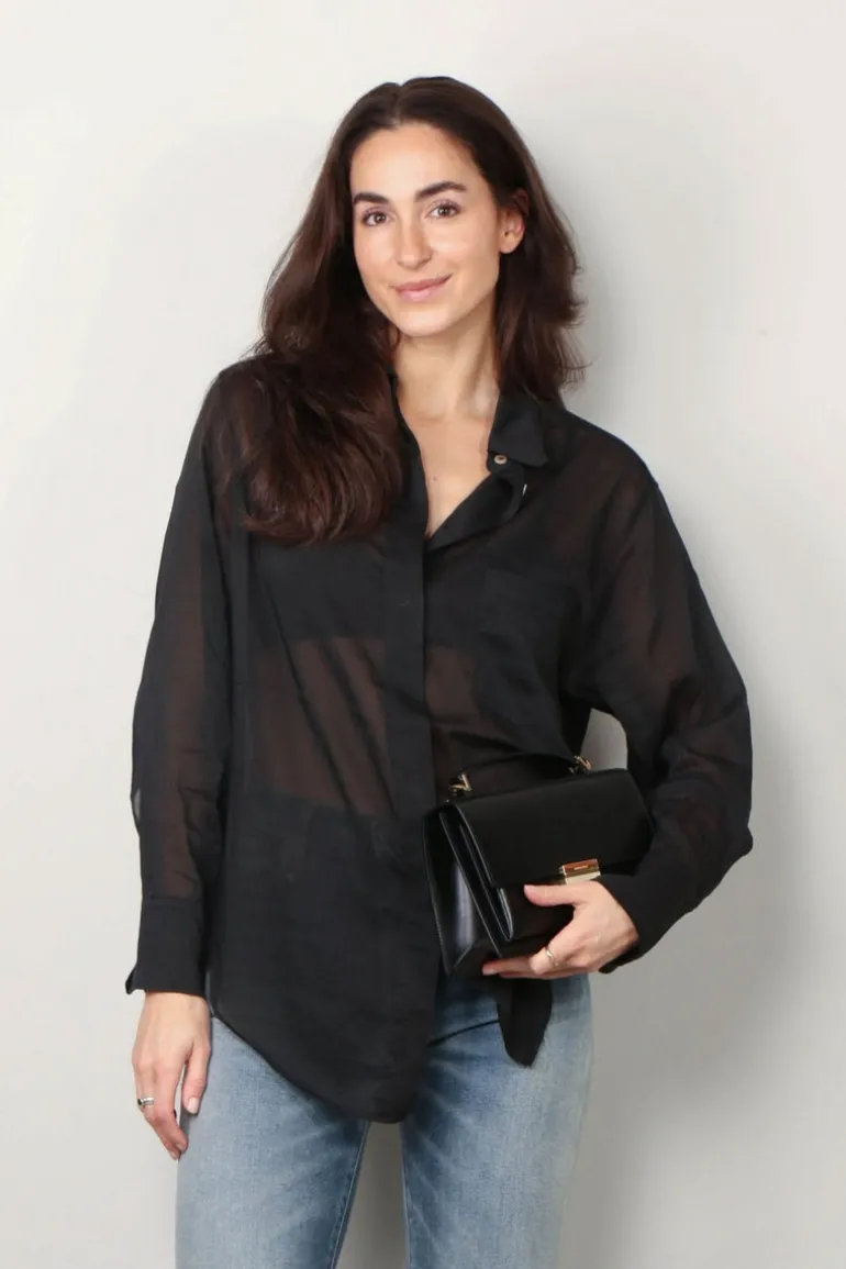 forte_forte Blouse - Essential Co/Se Voile Oversized Shirt - Nero