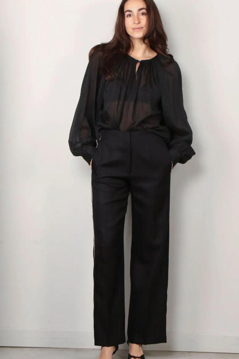 forte_forte Blouse - Co/Se Voile Bohemain Shirt - Nero