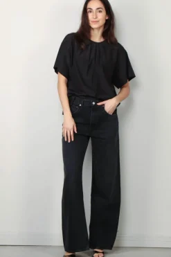 forte_forte Top - Chic Taffetas T-shirt - Nero