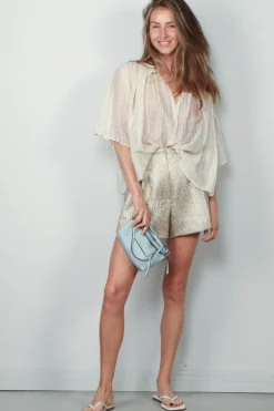 Forte_Forte Shorts - Twinkle Lurex Jacquard - Gold