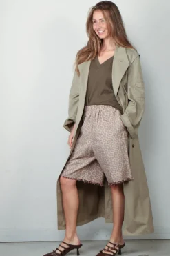 forte_forte Jas - Tech Twill Trench - Olive