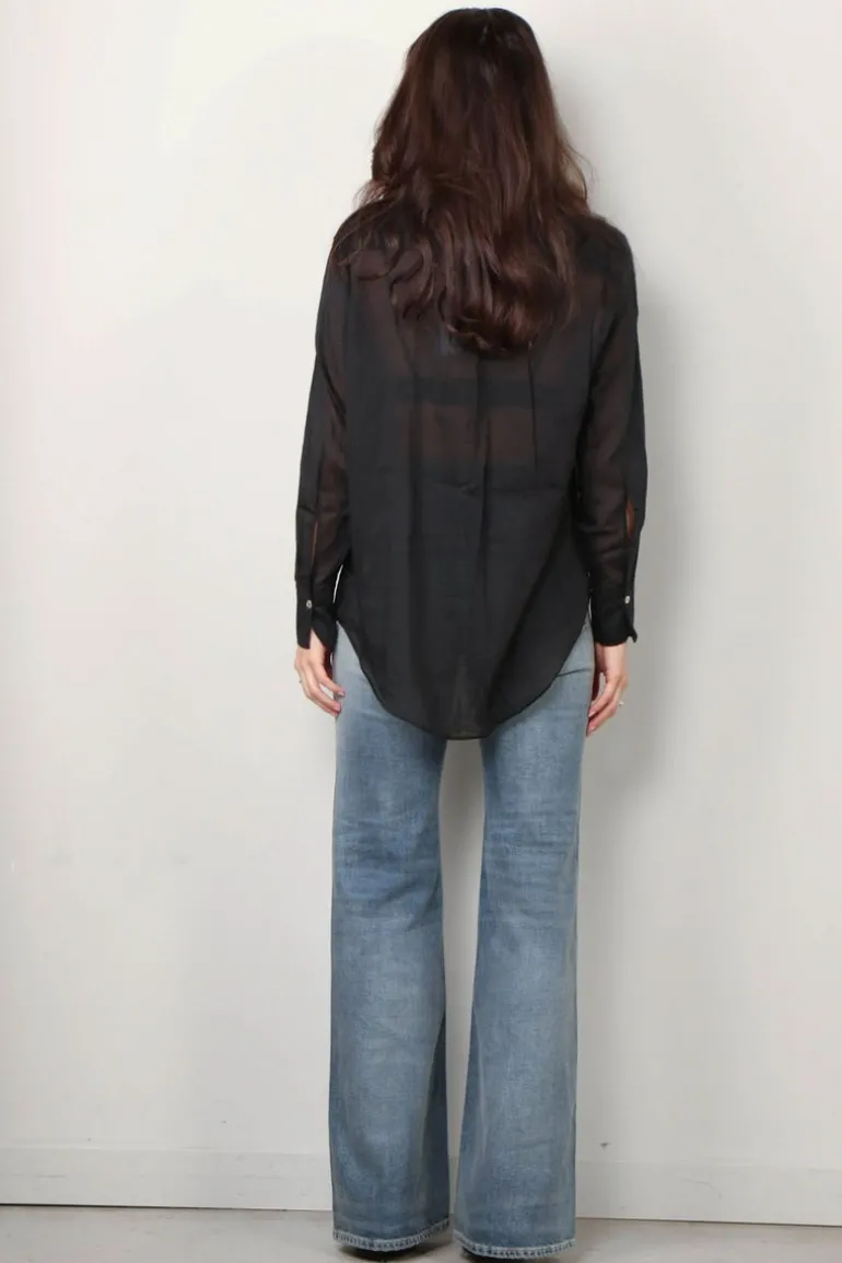 forte_forte Blouse - Essential Co/Se Voile Oversized Shirt - Nero