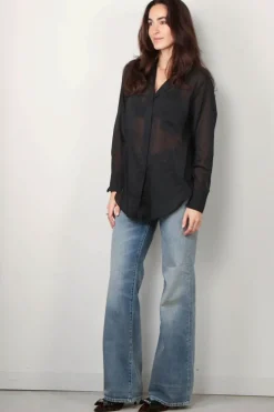 forte_forte Blouse - Essential Co/Se Voile Oversized Shirt - Nero
