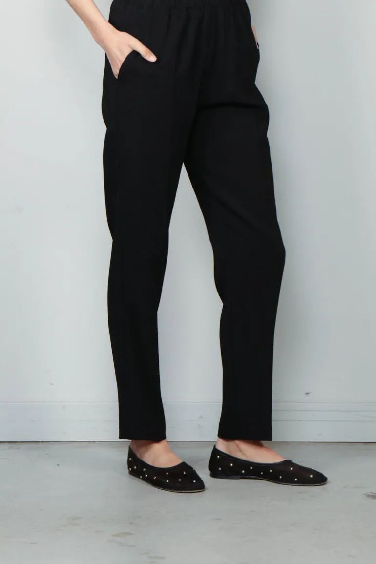 Forte_Forte Broek - Essential Stretch Cady Crepe - Nero