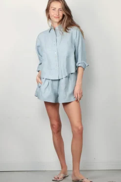 Forte_Forte Shorts - Chic Linen - Acqua