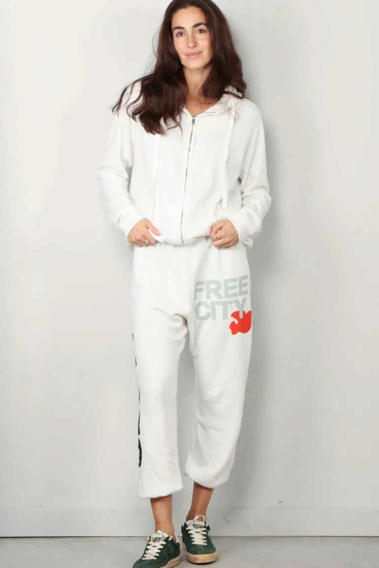 FREE CITY Jogging - Circa '99 OG Letsgo oldschool polyblend fluff - White out