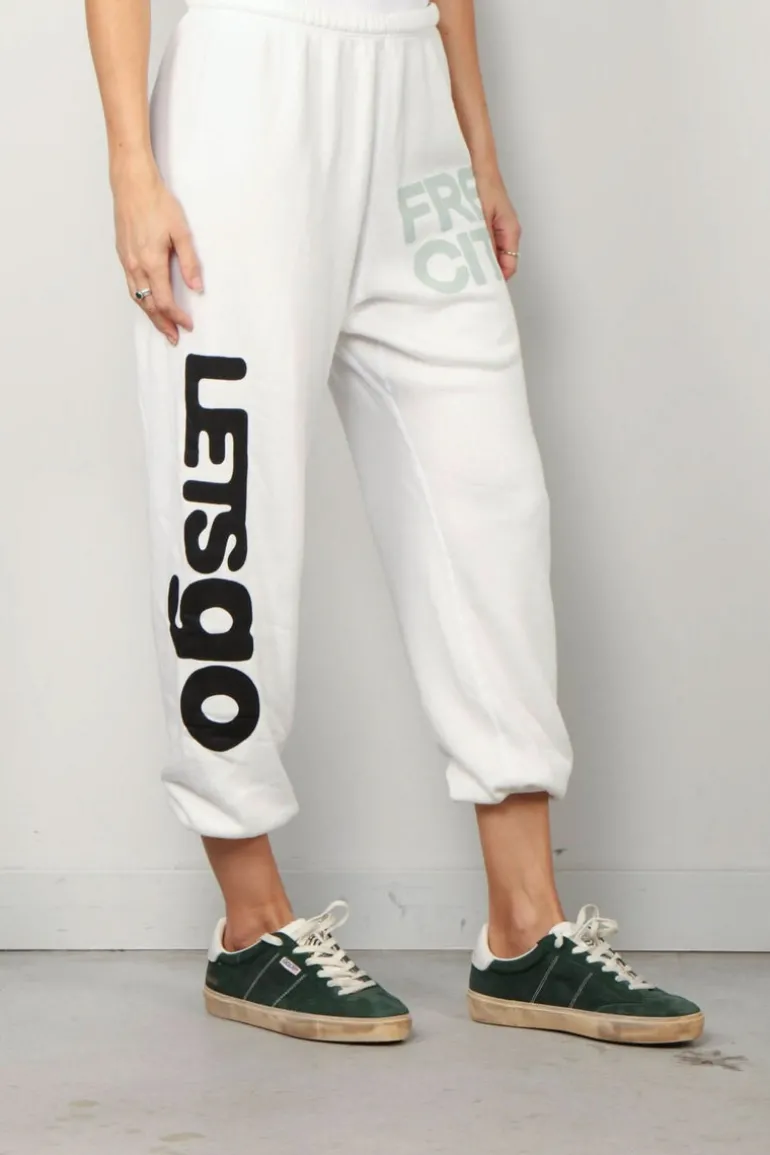 FREE CITY Jogging - Circa '99 OG Letsgo oldschool polyblend fluff - White out