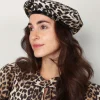 Ganni Baret - Woven Beret Cotton - Leopard
