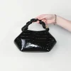 Ganni Tas - Bou Bag Small Patent - Croco Black