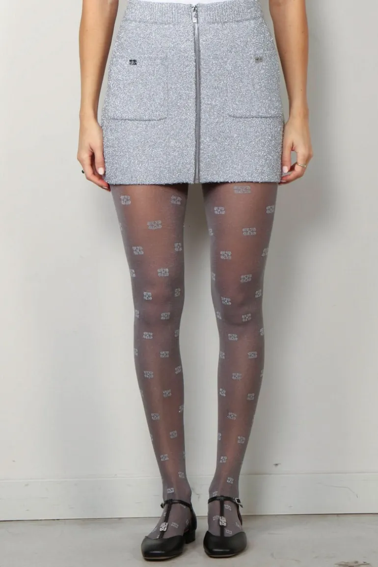 Ganni Rok - Sparkle Doubleface Mini Skirt - Silver