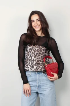 Ganni Top - 3D Jacquard top - Leopard