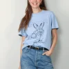 Ganni T-shirt - Re-Cut Basic Cotton Jersey Relaxed T-Shirt - Soft Chambray