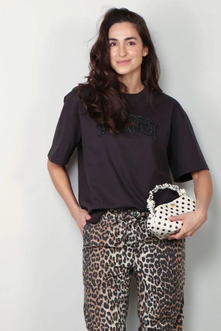 Ganni T-shirt - Heavy Cotton Drop Shoulder Ganni T-shirt - Phantom