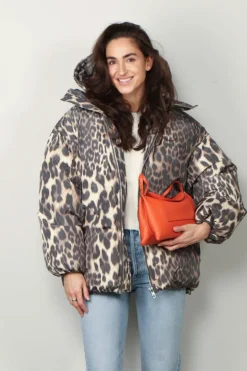 Ganni Jas - Leo Puffers Midi Jacket - Almond milk