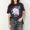 Ganni T-shirt - Basic Jersey Rose Relaxed T-shirt - Phantom
